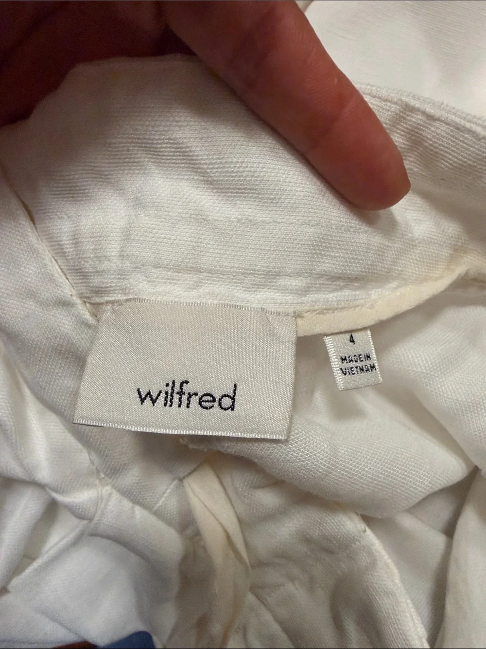 Wilfred White Tie-Waist Linen-Blend Pants size 4